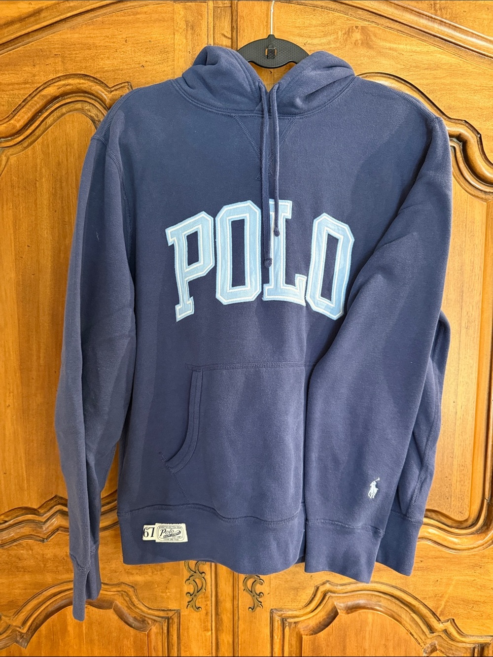 Polo by Ralph Lauren Navy Pullover Hoodie with POLO Applique